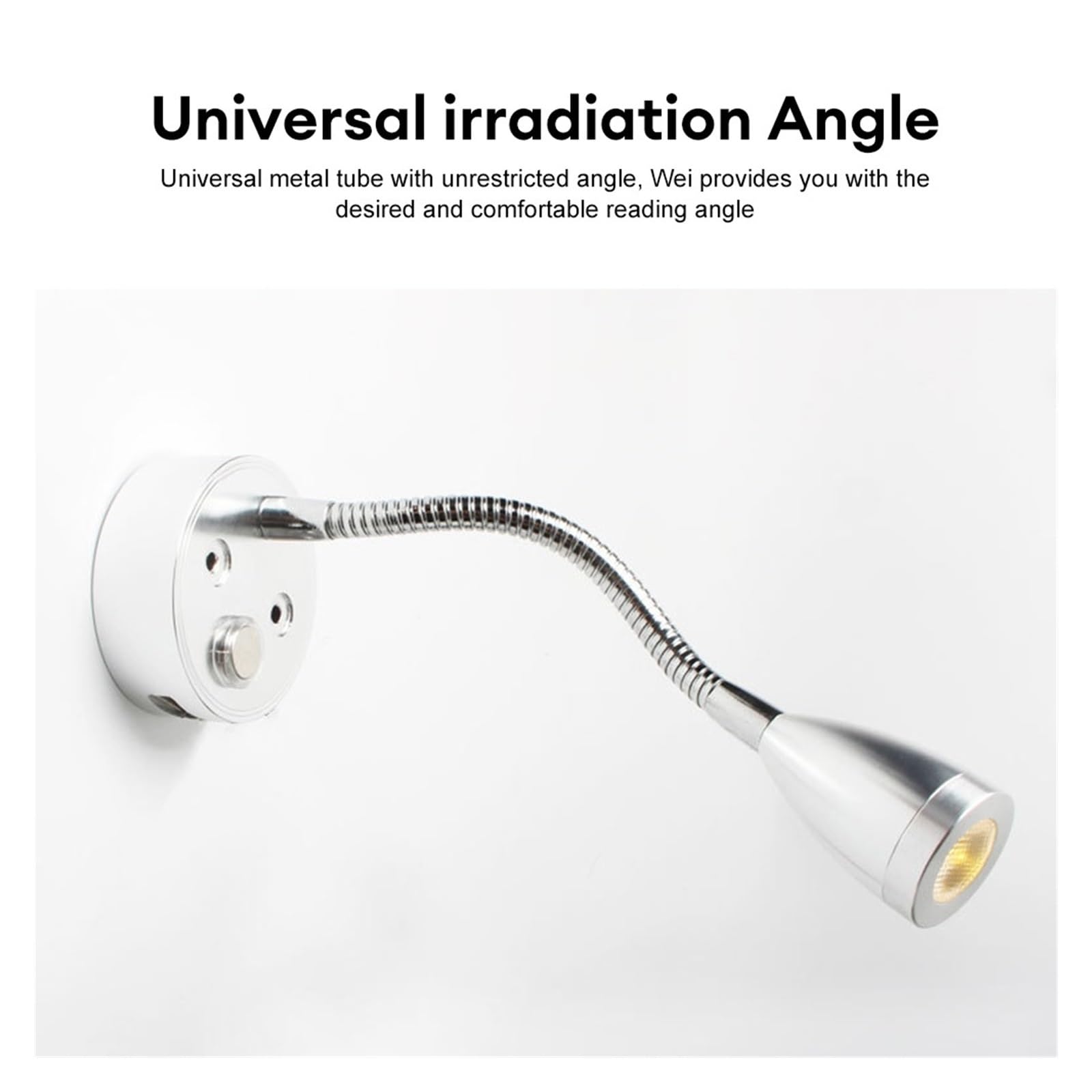 GDBAGKDQK Lámpara De Pared Cuello Cisne Regulable Con Luz Lectura LED For RV, Barco, 2 Unidades, 12 V, 3 W, Táctil Inteligente, For Cabina Yate O Autocaravana Luces Brillantes(Black)