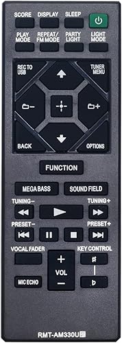 ALLIMITY RMT-AM330U - Control remoto de repuesto compatible con sistema de audio doméstico Sony, altavoz inalámbrico MHC-V50 MHC-V77W SHAKE-X10