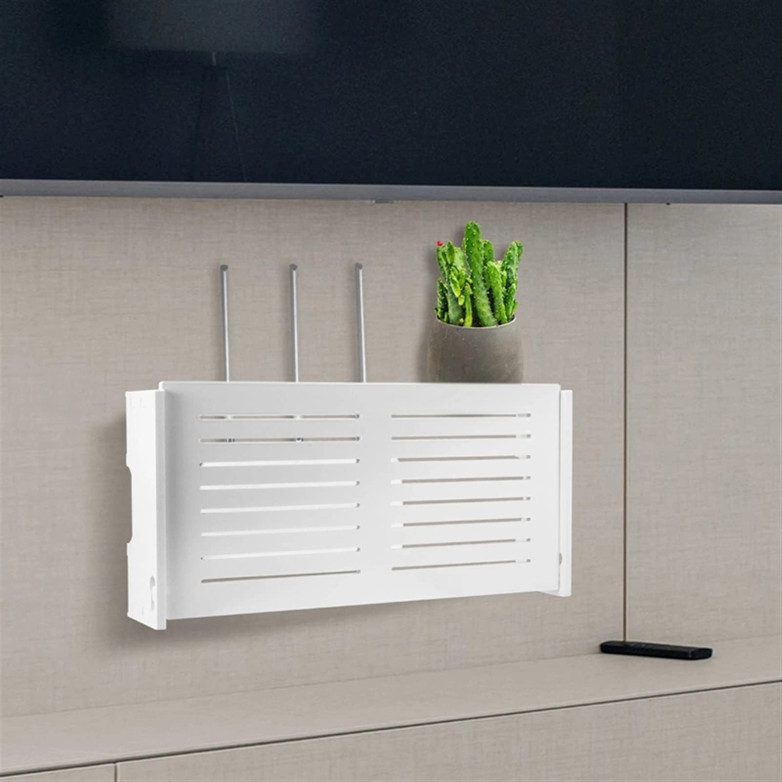 kabel draht lagerung Router-Aufbewahrungsbox Wandmontierte drahtlose Panelregal-Plug-Board-Kabel-Kabel-Organizer Home-Dekoration verwendet, um das Power Board und die Kabel auszublenden für Zuhause un