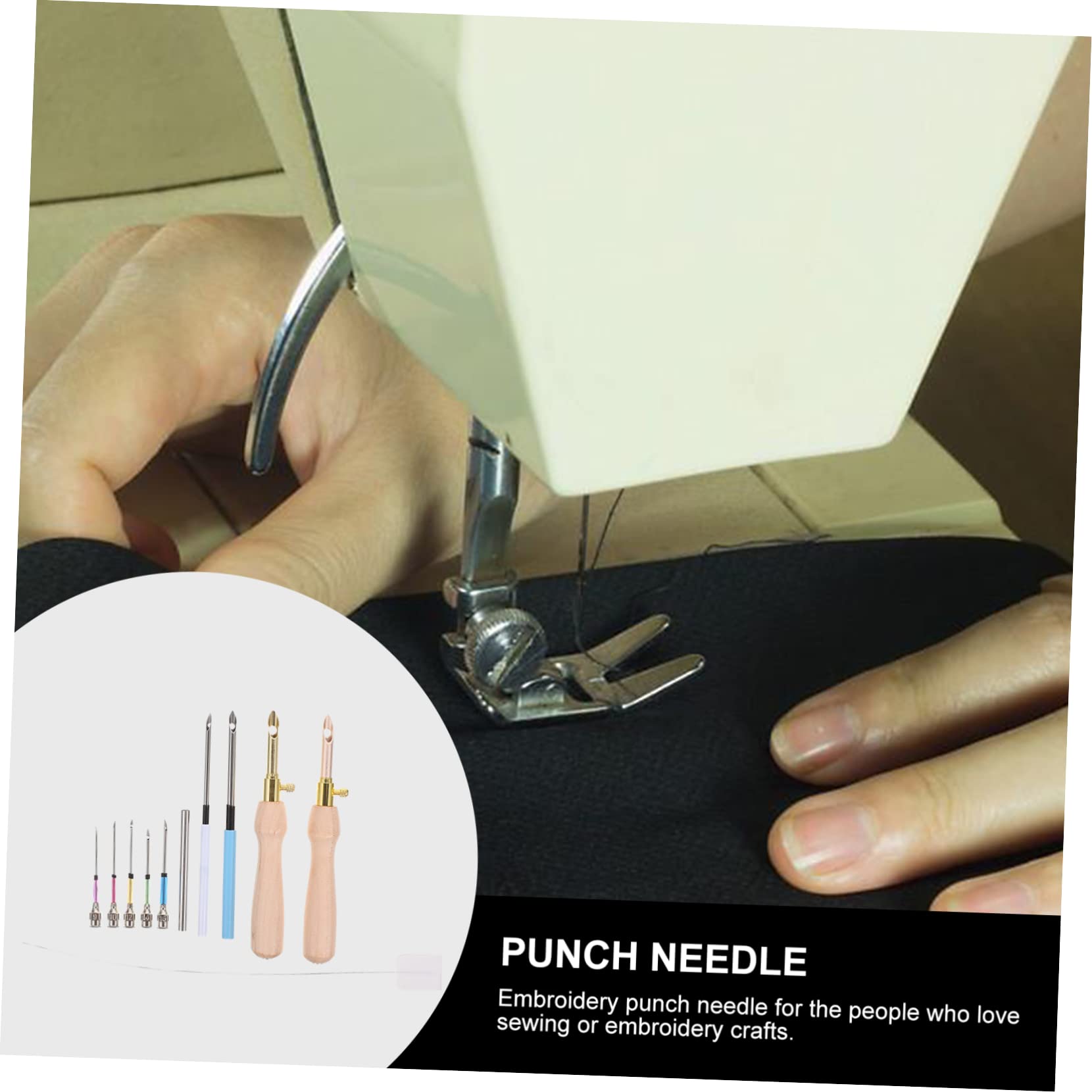 NUOBESTY 5juegos Agujas De Punch Needle Para Bordado Herramienta De Costura Mango Ergonómico Kit Para Proyectos De Bordado y Manualidades