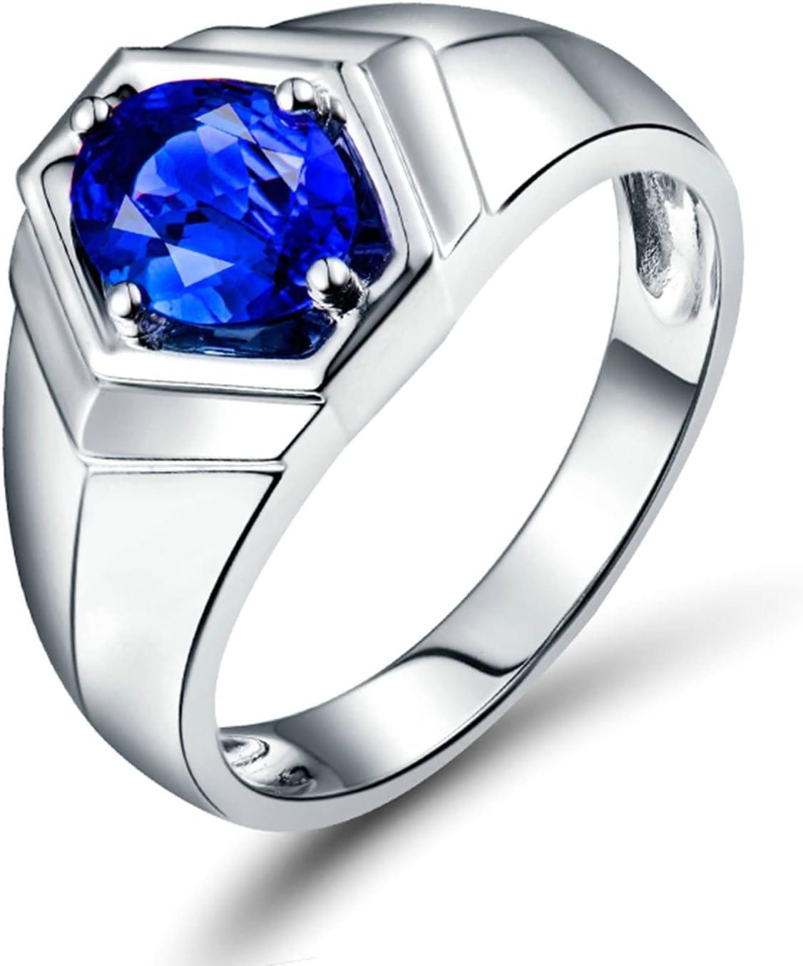 18K Gold Ring 1ct Oval Shape Tanzanite Anniversary Rings for Girls