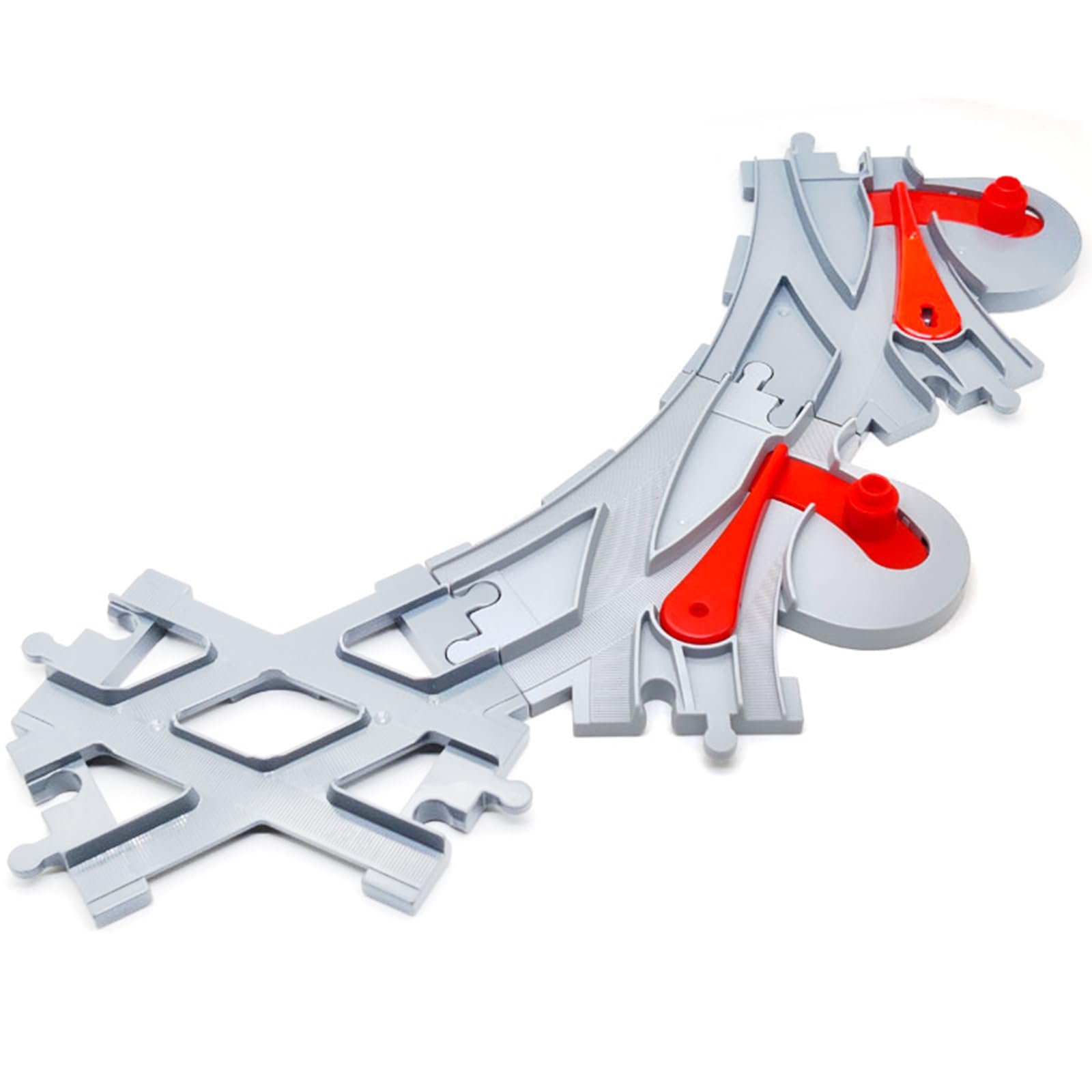 Cabeeskii Treno binari ferroviari giocattolo, Set di binari per costruzioni composto da binari incrociati diritti e curvi, compatibile con il leader di mercato da 2 anni (57PCS)