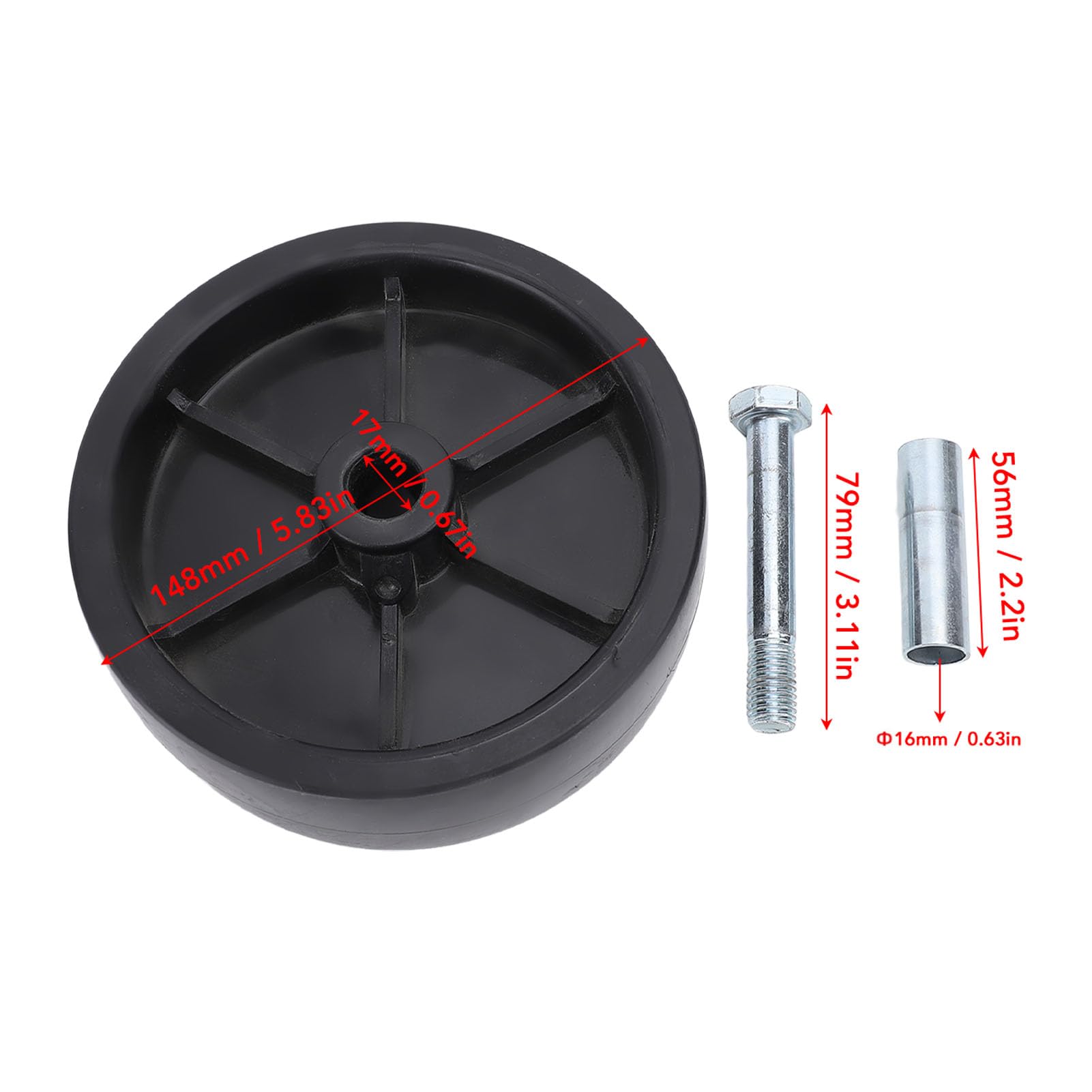 6 Inches Boat Trailer Jack Wheel 1200lbs Loading Capacity Nylon Plastic Boat Trailer Tongue Jack Wheel Trailer Accessories