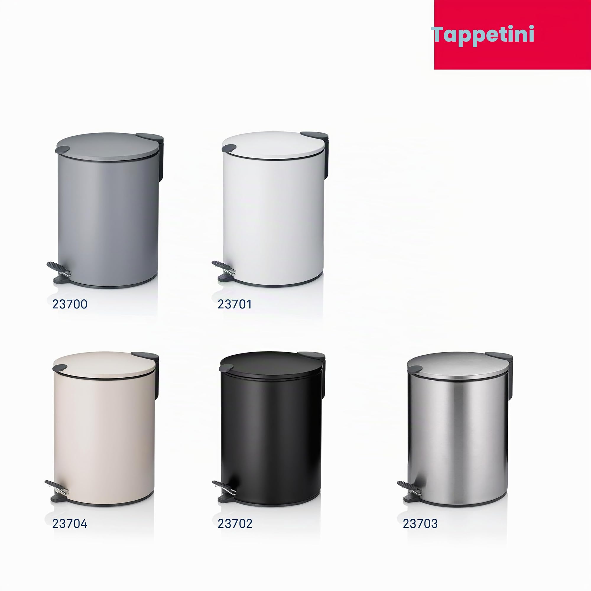 kela Cestino per cosmetici 5 l beige opaco, coperchio Silent Close, cestino a pedale per bagno MATS, cestino per bagno con sacchetto interno e manici per il trasporto