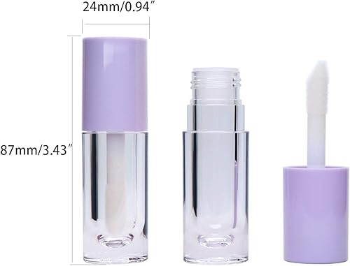 Miniatura 2 de 8 tubos de brillo de labios con varita vacía, botellas recargables de brillo de labios de 0.3 fl oz, mini botellas de bálsamo labial, contenedores