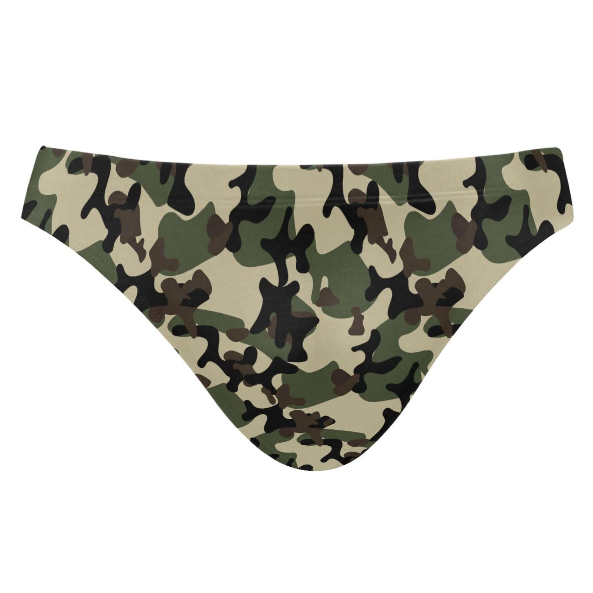 Mens Swim Briefs Green Camouflage Swimwear Bikini Swimsuit XL B0405011
