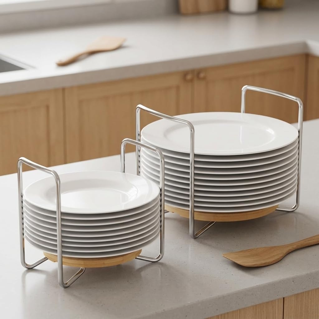 Adjustable Plate Organizer 2 Pcs Set for Drawers Cabinets