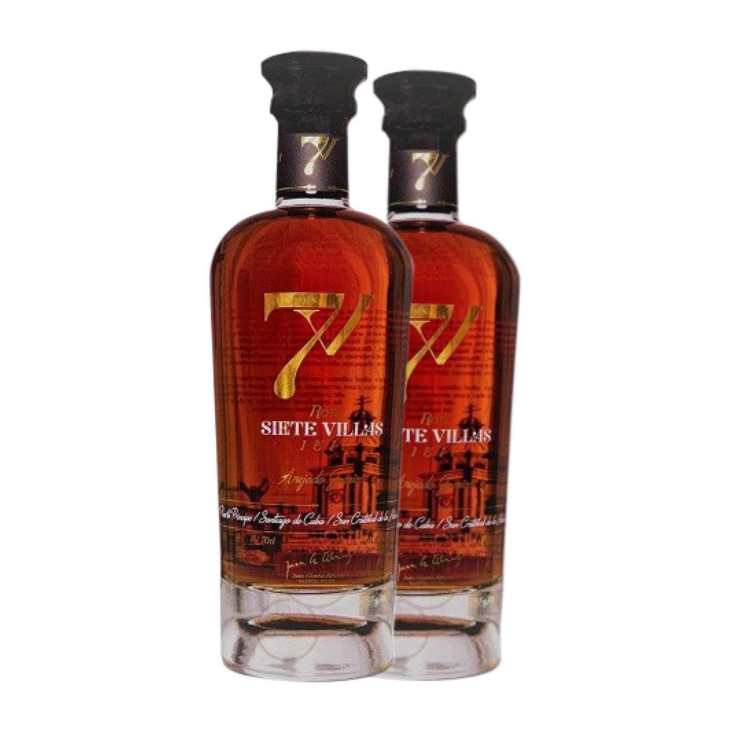 Ron Siete Villas Añejado 70 cl (Caja de 2 Botellas de 70 cl)