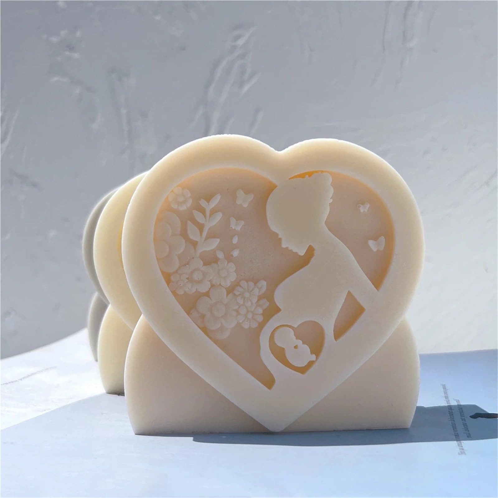 Moldes for velas en forma de corazón, estatuilla, molde silicona for madre embarazada, decoración del hogar, cera for mamá para Velas