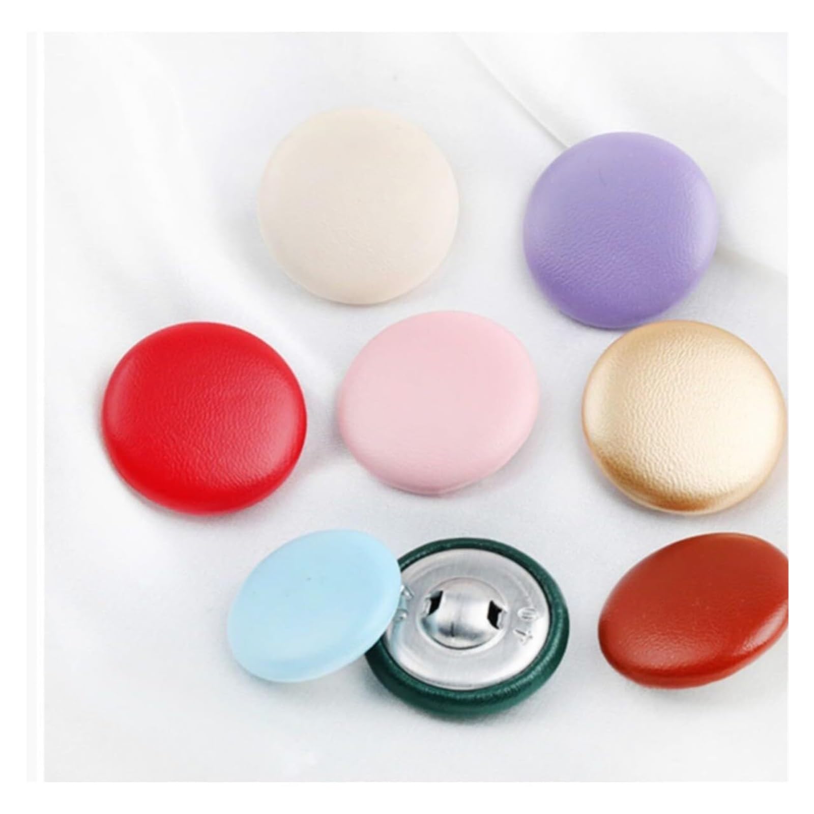 Botones de cuero 100 botones redondos de piel sintética para decoración de ropa, sofá, manualidades