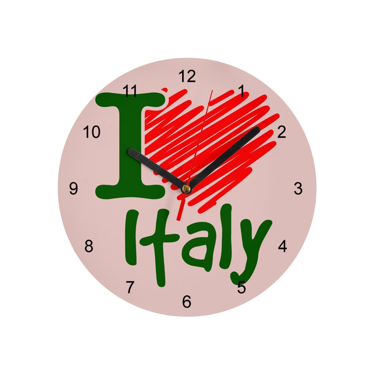 Horloge murale rose Italie 20 cm en verre, le cadeau souvenir idéal