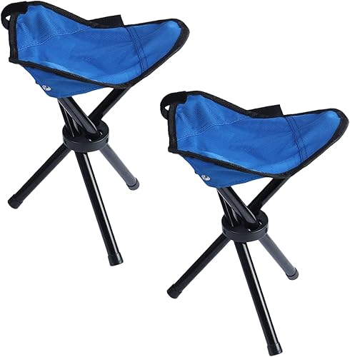 Taburete de camping plegable de viaje, asiento de trípode de 12 pulgadas, 220 libras de peso máximo para exteriores, silla portátil ligera plegable