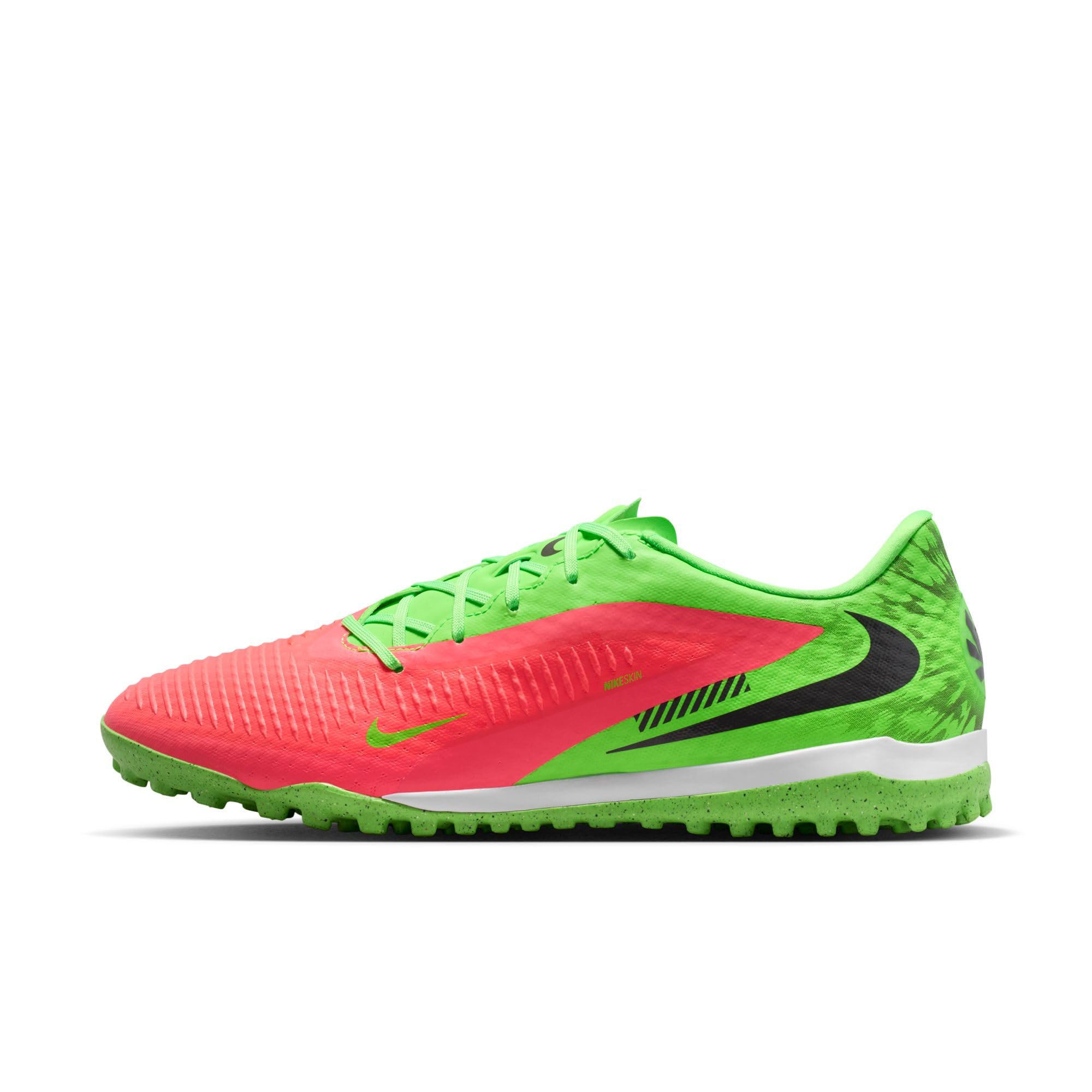 Phantom 6 Low Academy Turf Soccer Shoes (Hot Punch/Green Strike/Black) Size 4