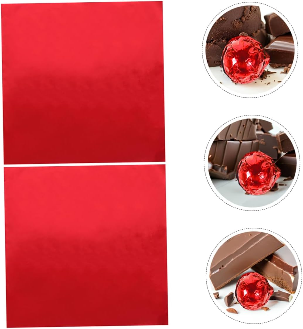 200pcs Stylish Aluminum Foil Candy Wrappers Wrapping Foil for Chocolate Packaging Wrappers Diy Making Supplies
