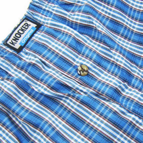 6 Mens Plaid Boxer Shorts Lot Underwear Pack Size L 38-40 Comfort Waistband New Blue3