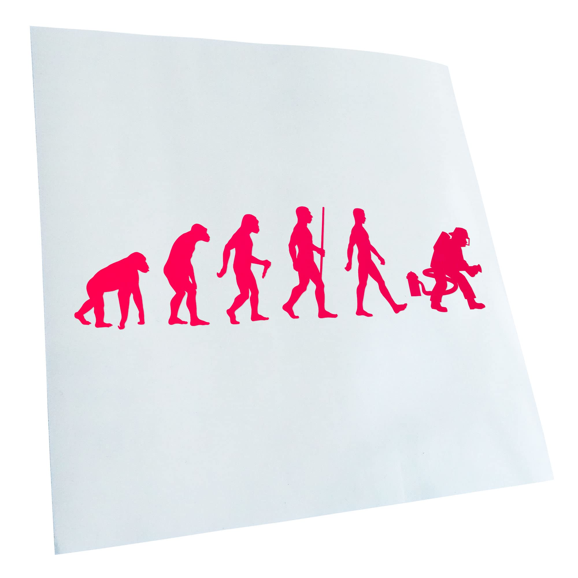 Kiwistar - Car Sticker - Evolution Fireman - Neon Pink - 30 x 8 cm - Rear Window Car Sticker Weatherproof for Car Truck Moped Truck - Sticker Exterior Self-Adhesive Tuning Accessories for Window
