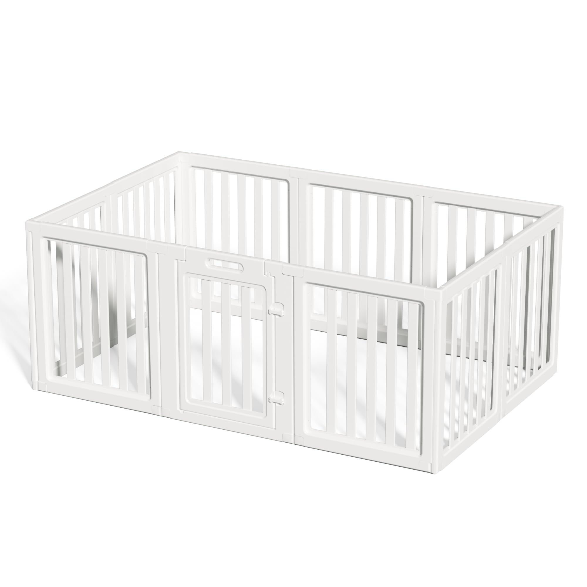 clear dog play pen,pet playpen with door,easy to clean and install puppy pens for both indoor and outdoor use (white, 23.6" height, 12)