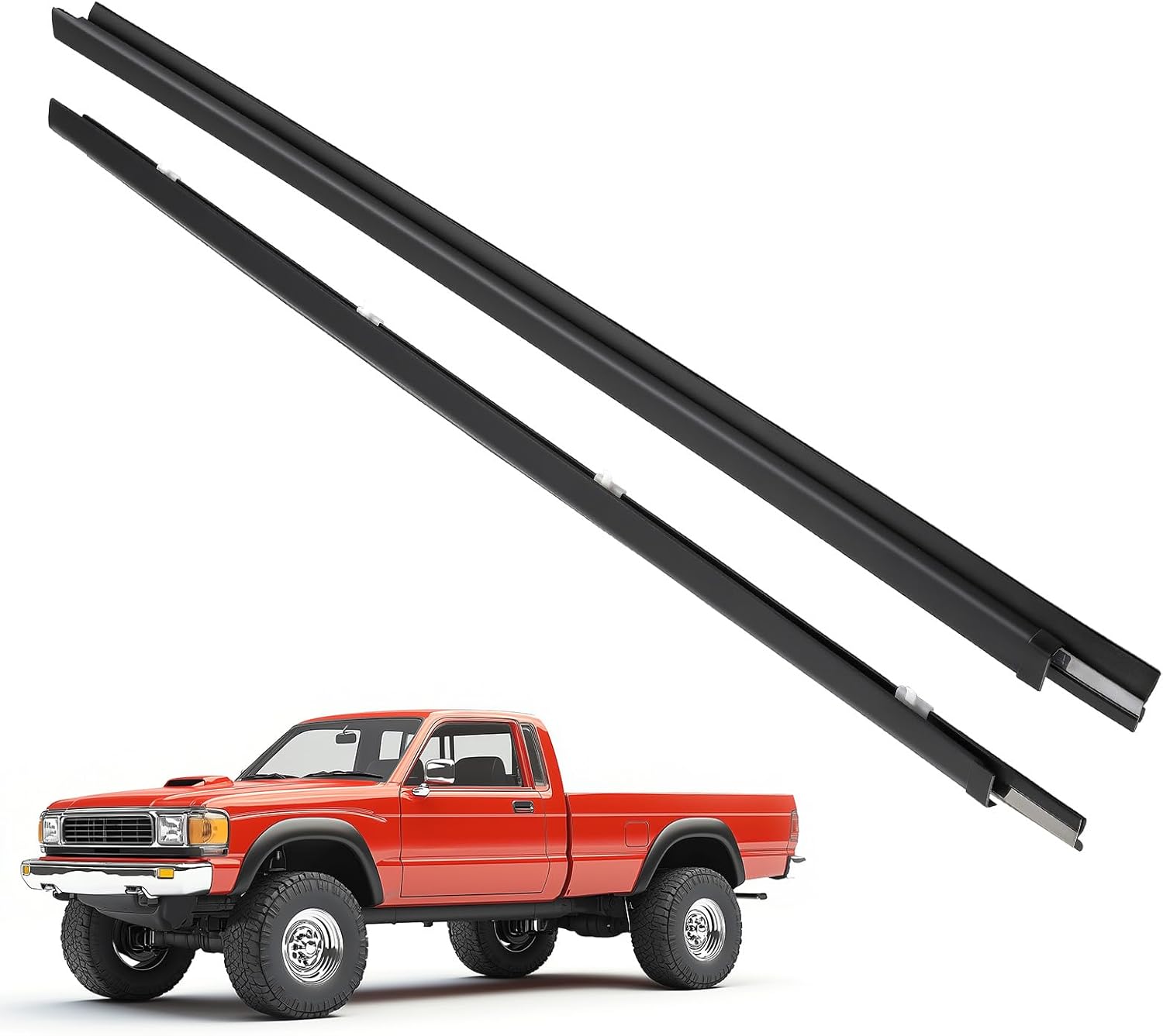 maXpeedingrods 2PCS Front Door Weatherstrip Window Moulding Trim Seal Belt Kit Compatible with 1995-2004 Toyota Tacoma Weather Stripping Replace 68160-04020 68210-04020