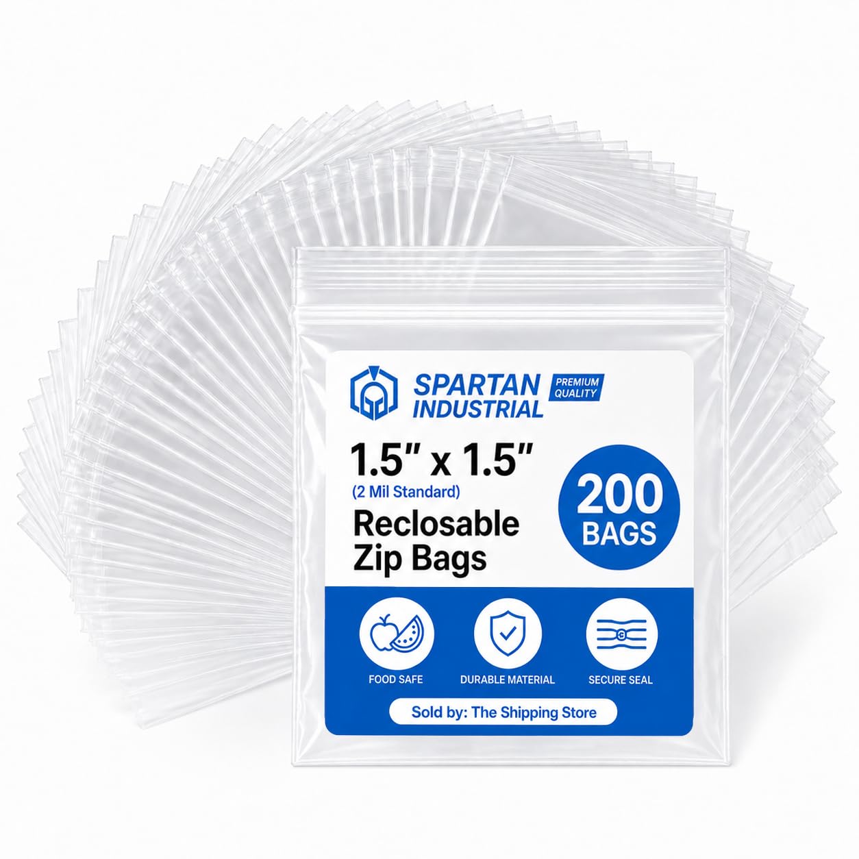 Amazon.com: Spartan Industrial - 1.5” X 1.5” (200 Count) 2 Mil