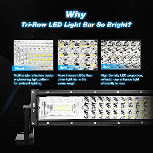 Image of Nilight LED Light Bar 32Inch 378W Flood Spot Combo Triple Row Driving Lamp Roof Bumper Off Road LED Work Lights Pods for Van Camper Wagon Car Pickup Golf Cart ATV UTV SUV Truck Boat 4x4