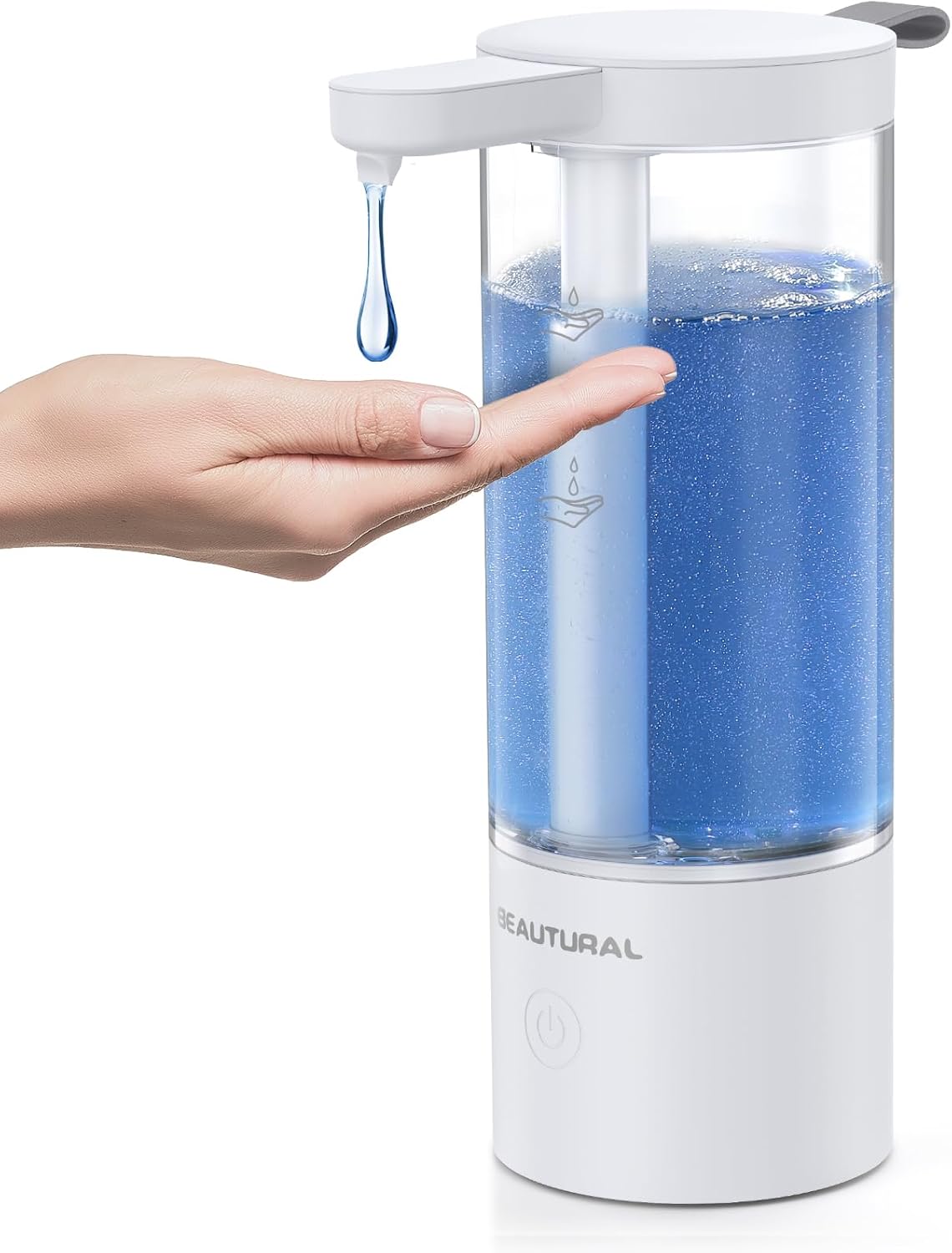 BEAUTURAL Automatic Soap Dispenser dispensing soap into a hand