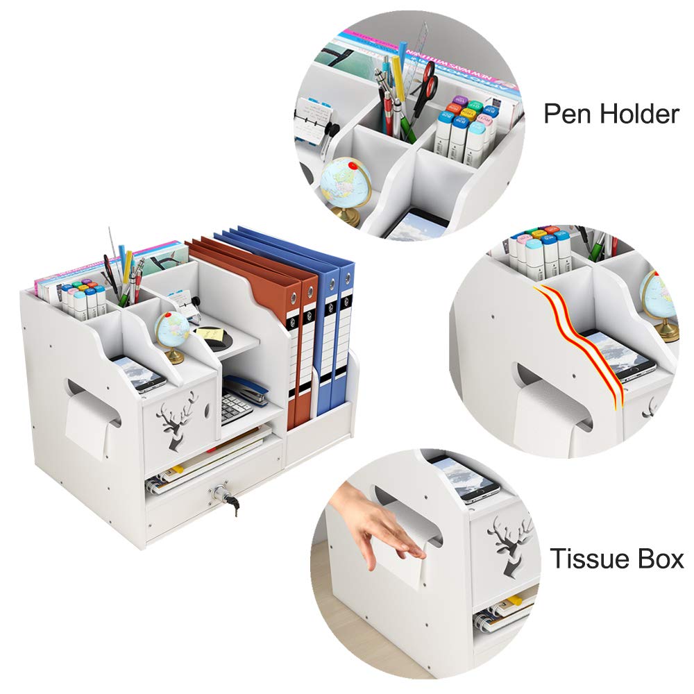 NUODWELL Organiseur de bureau blanc