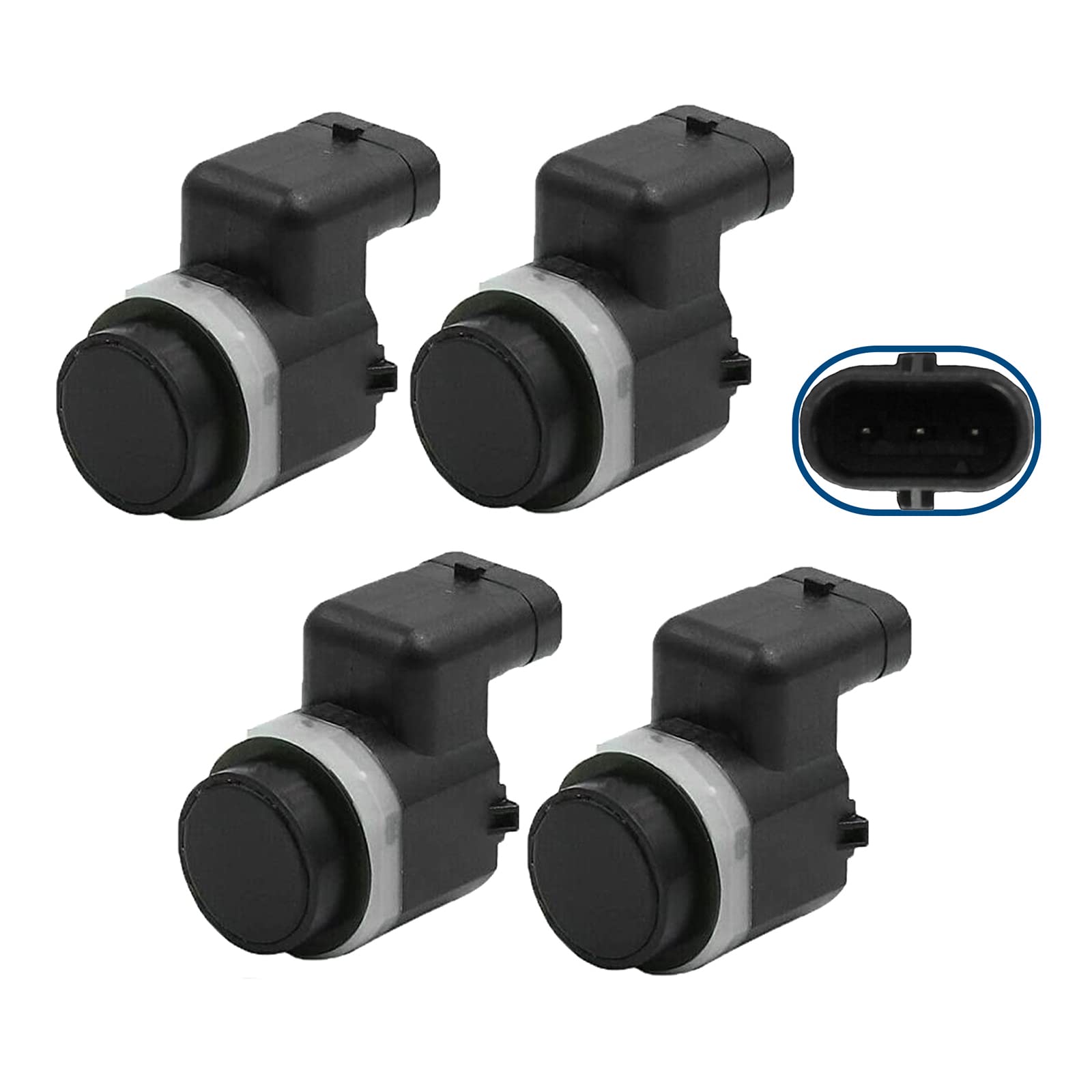 (Lot de 4) Capteurs Radar de Recul Aide Stationnement Avant ou Arrière compatible pour QASHQAI +2 I VIVARO A KANGOO II KOLEOS I LAGUNA III - 8200454716 284425430R 284422338R