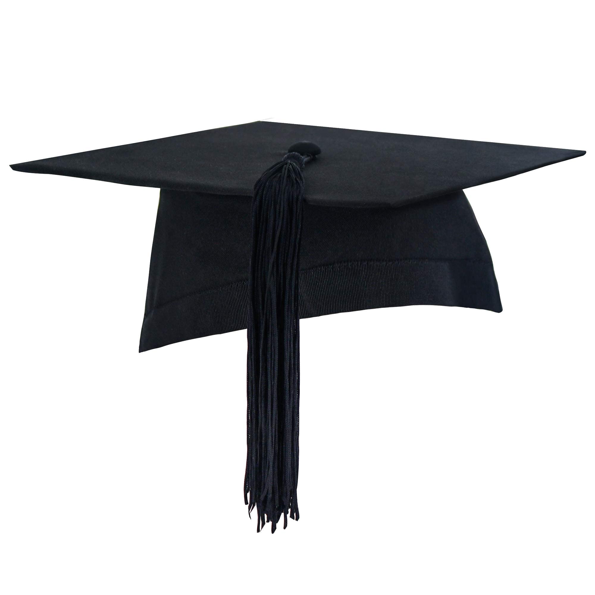 Graduation Cap for Adults Academic Costome, Bachelor and Master Ceremony, Mortarboard with Tassel Unisex Black