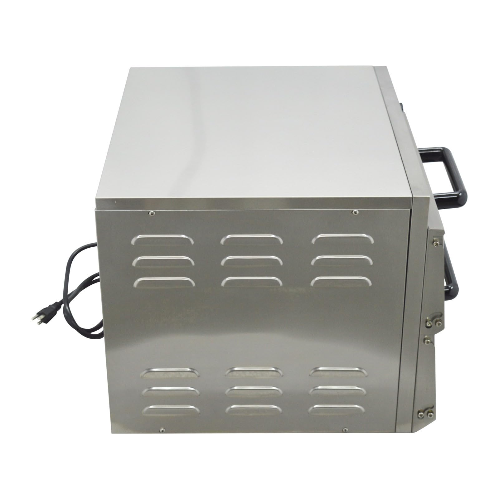 Horno de pizza comercial de 110 V, encimera eléctrica de doble piso, máquina para hornear pizza de 16 pulgadas, horno portátil de acero inoxidable de 3KW con control de tiempo, 0-120 9