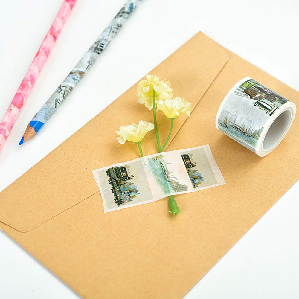 NQEUEPN 21 Rotoli Nastri Washi Tape, Fiocco di neve Cervo Albero di Natale Omino di pan di Zenzero Nastri con Motivo a Strisce per Involucri di Album di Ritagli Artigianali Fai-Da-Te