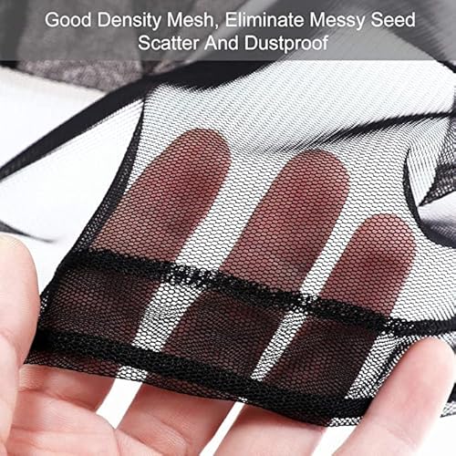 Ismarten Adjustable Birdcage Seed Catcher Feather Catcher Bird Cage Cover Net Airy Soft Skirt Guard Birdcage Nylon Mesh Netting For Parrot Macaw Parakeet Round Square Cage thumb #2