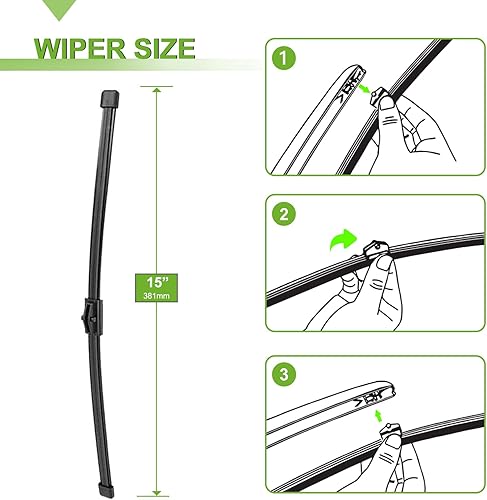 Vista 111 de PARRATI® - Limpiaparabrisas de repuesto y alto rendimiento con escobillas para parte trasera, para Dodge Durango y Jeep Grand Cherokee 2011-2023
