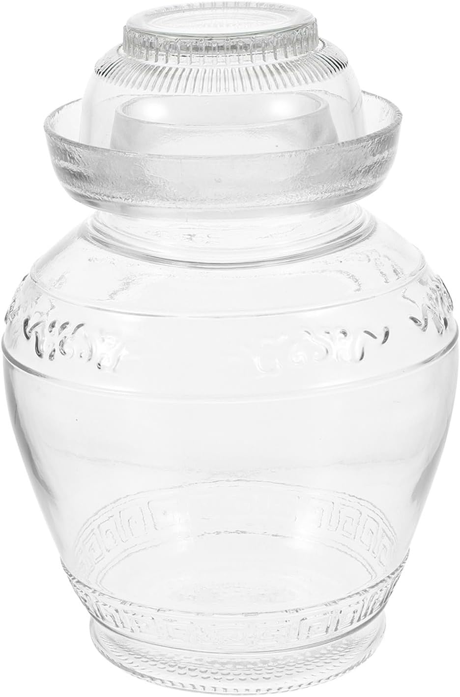 Glass Pickle Jar Large Capacity 5-pound Kitchen Food Storage Container Airtight Fermentation Canister for Home Canning and Pickling