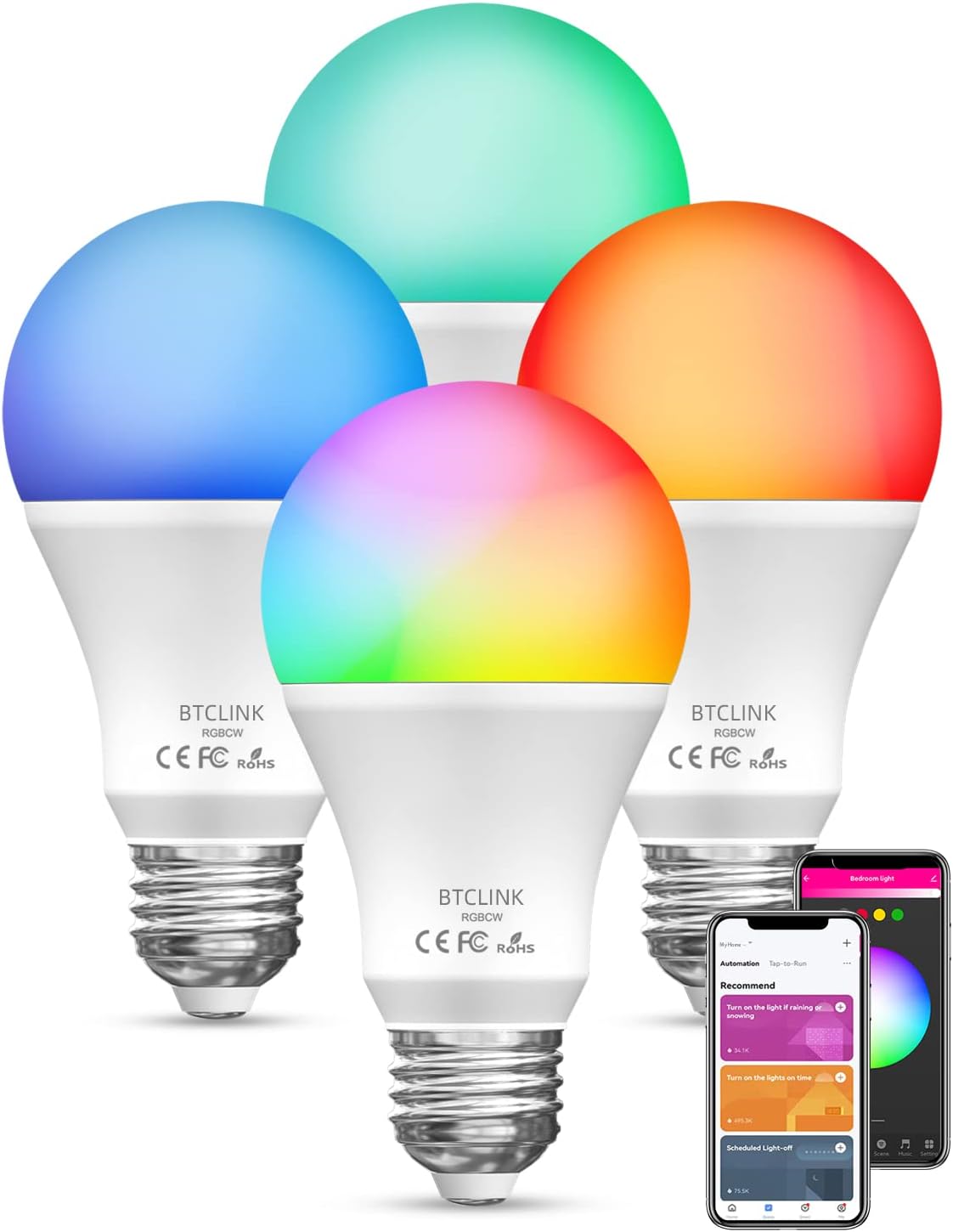 Bright Alexa Smart Bulb,16W 150W Equivalent Wifi Music Sync RGBCW Color