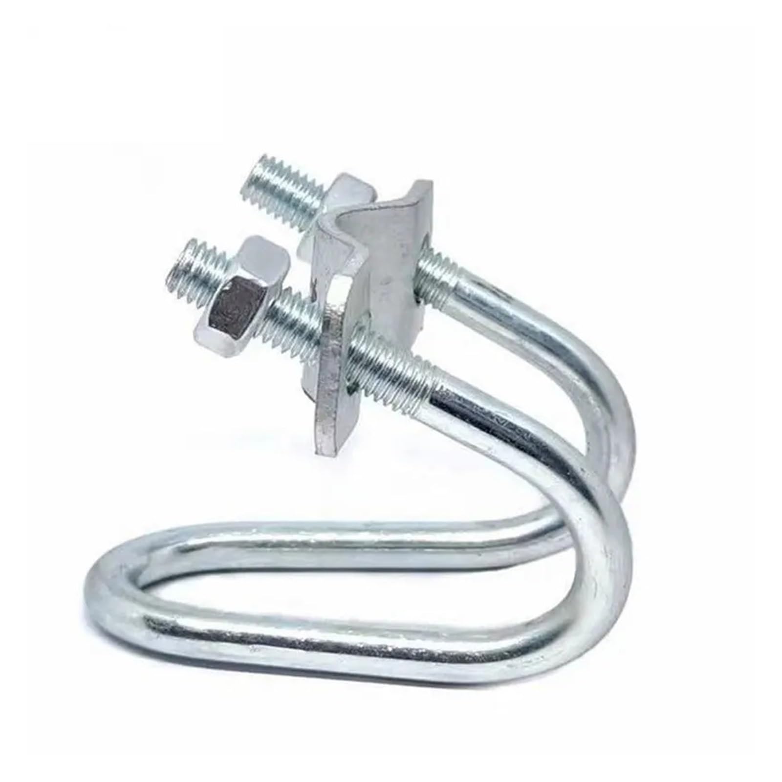 Cross Pipe Clamp, Double U-Shaped Bolt Cross Pipe Clamp M8 Galvanized Carbon Steel Multiple Sizes(50x90mm)