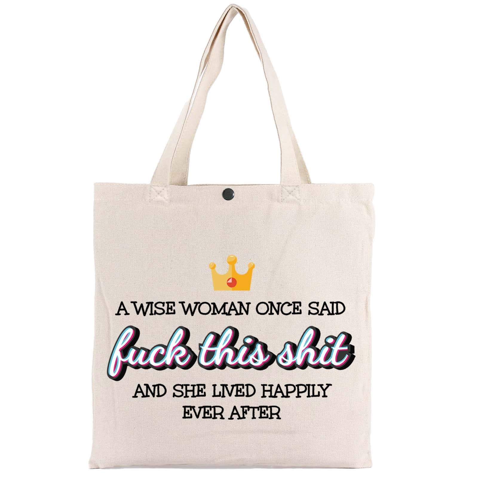 Canvas Tote Bag for Women | Funny Aesthetic Birthday Gift for Women | Reusable Canvas Bag with Handles