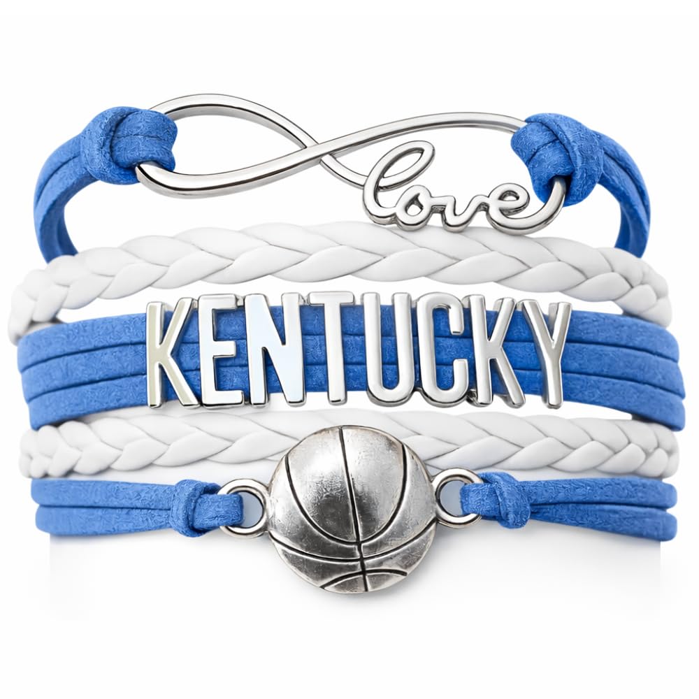 Infinity Collection University of Kentucky Bracelet- Kentucky Wildcats Basketball Bracelet & Perfect Basketball Fan Gift