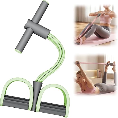 Bandas de resistencia de pedal con asas, cuerda de tensión multifunción mejorada 2026, banda de resistencia elástica de 6 tubos para pedal de yoga,