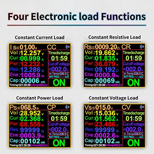 Vastarry 180W Dc Electronic Load Tester, Usb Load Tester, Lithium Battery Capacity Tester, Color Screen Data Monitoring, Constant Current And Constant Voltage, Etc. 4 Working Modes #TOP5