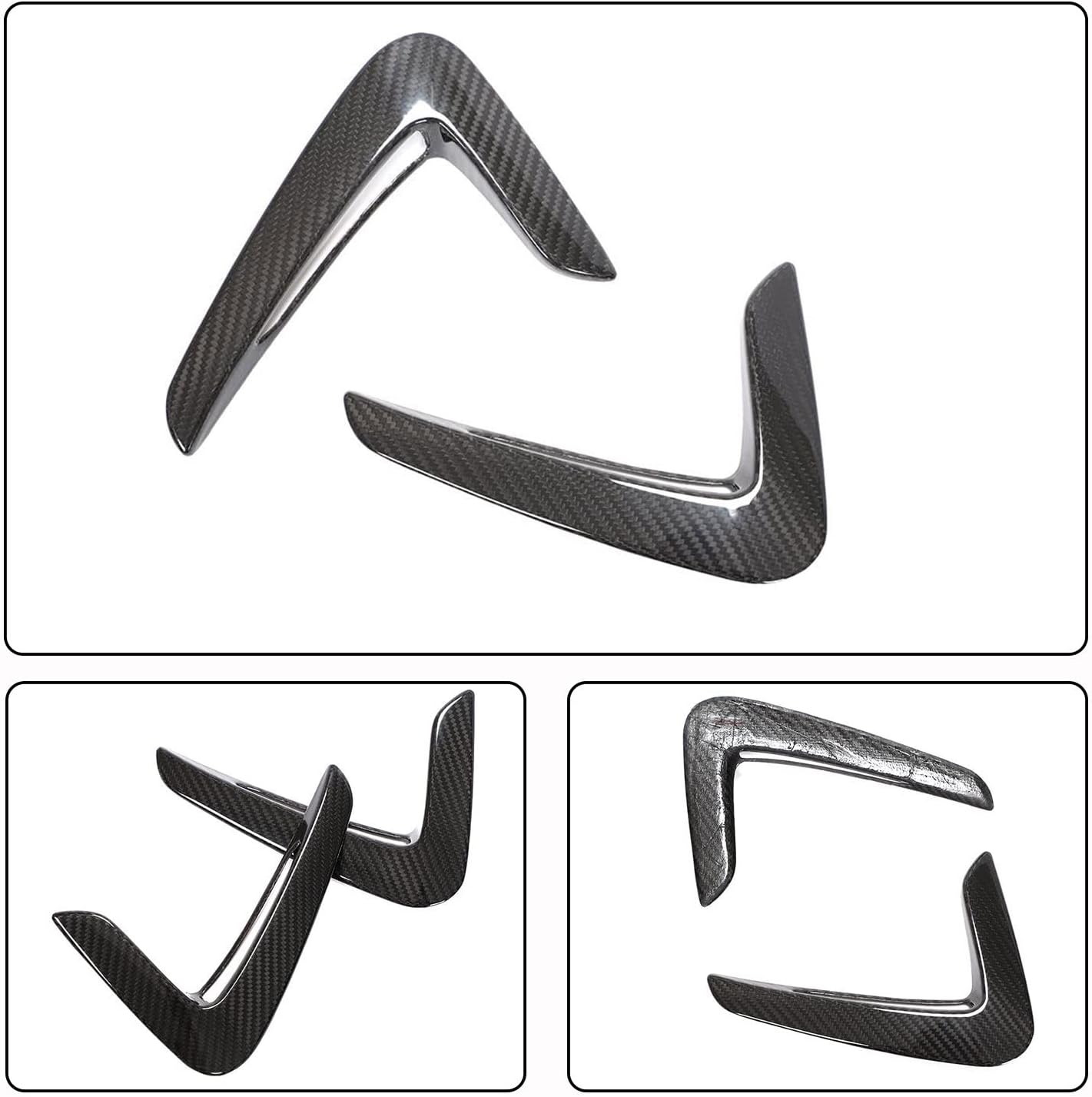 MCARCAR KIT Dry Carbon Fiber Side Fender Vent for BMW 4 Series F32 F33 F36 2014-2019 418i 420i 428i 435i 440i Base &M Sport 2Door 4Door Car Air Intake Scoop Cover Trim (Add on style)