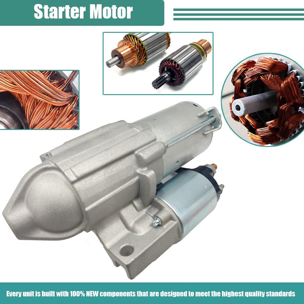 Starter Replacement for Chevy Impala 3.5L 3.9L 2007-2011 & 2006-07 Monte Carlo 3.9L, 2009-2011 Lucerne 3.4L, 2006 Equinox & Torrent 12610636, 8000216, 89017845, SDR0340, 41012351, 6785N