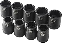 Vista 3 de SUNEX TOOLS 4687 Juego de llaves de impacto SAE de 12 puntos con accionamiento de 3/4 pulgadas, 9 piezas