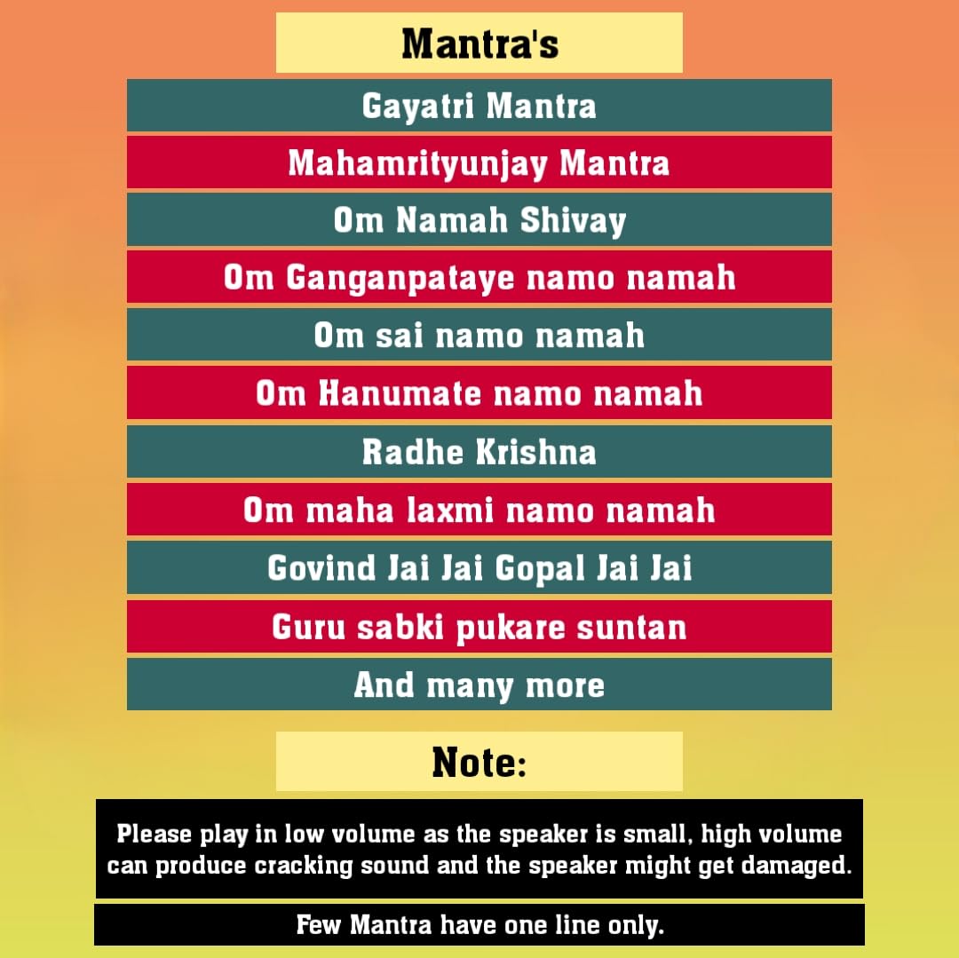 Vedic Hindu Mantra Chanting Device, Gayatri Mantra Box, Continuous Hindu  Mantra Chanting Machine, Mantra Sound Device for Prosperity, Meditation,  Spiritual, Devotional, Pooja : Amazon.in: Home & Kitchen