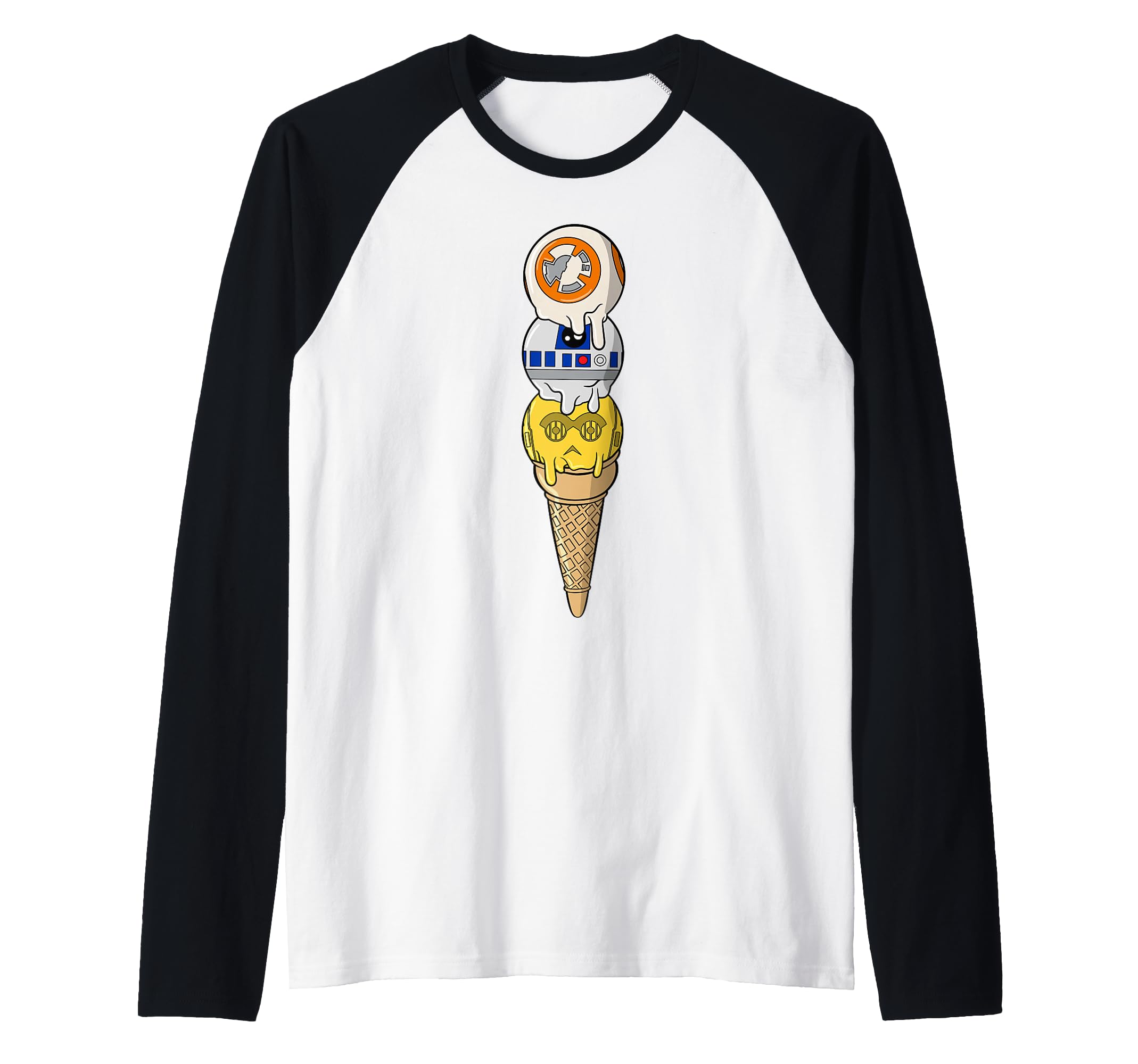 T-shirt Star Wars raglan baseball homme femme haut manches 3/4 droïdes - 2