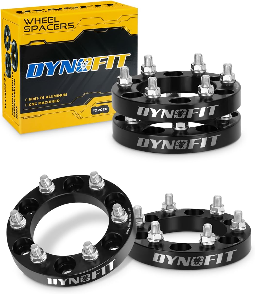 6x5.5 Wheel Spacers for Tacoma, 1" Forged Wheel Spacers 108mm Hub Bore M12X1.5 Studs Compatible with Toyota Tacoma, 4Runner, FJ Cruiser, Sequoia, Tundra, Dynofit 6x139.7 Lug-Centric Wheel Spacers,4Pcs