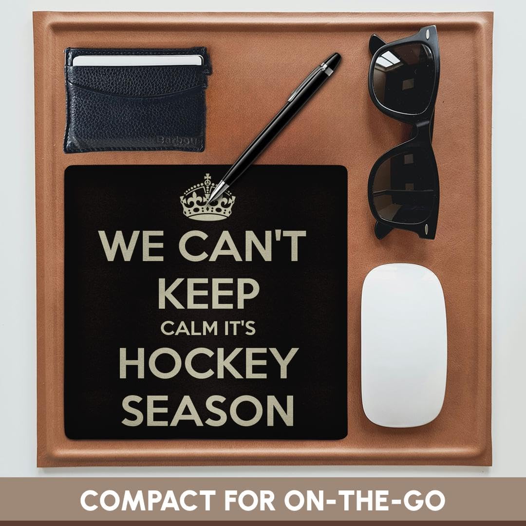 3dRose LLC 8 x 8 x 0.25 Inches Mouse Pad, We Cant Keep Calm Its Hockey Season. Black and Gold. NHL. Hockey Lover. - (mp_171921_1)