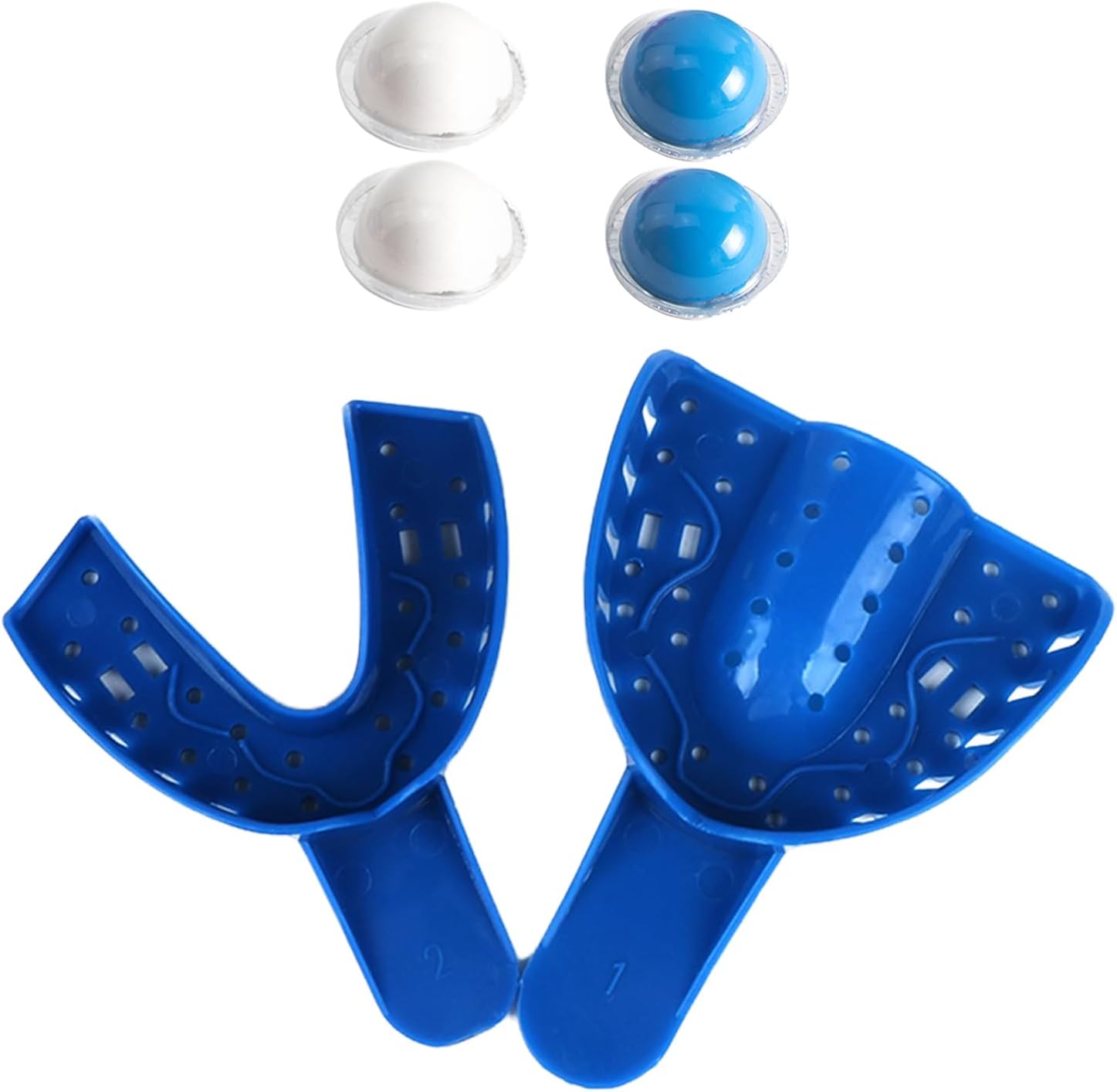 6 Pcs Dental Impression Mold Kit with Silicone Putty and Impression Trays,Dental Impression Material Teeth Mold Kit,for Firmer Quick Setting Mould