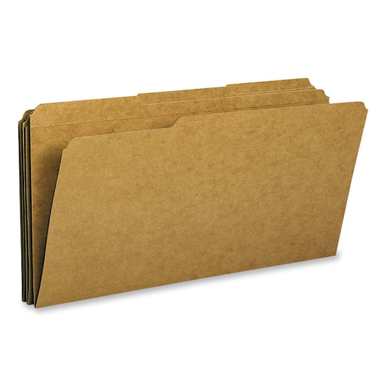 Double-Ply Top Heavyweight Kraft Folder, 1/3 Cut Tabs, Legal, 100/Box (SMD15734) by Smead