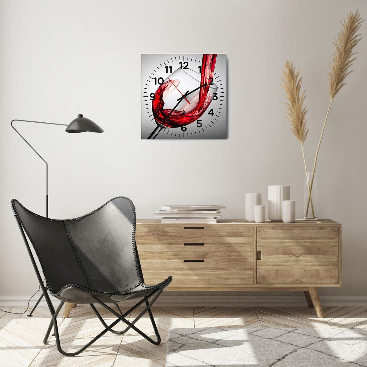 ARTTOR Moderno Reloj de Vidrio 40x40cm Cuadrado Decorativo Cocina - 2258