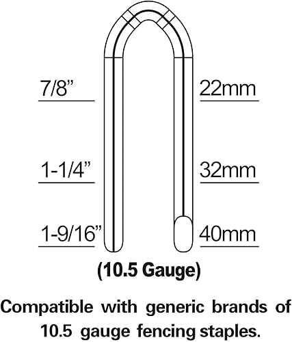Miniatura 7 de Freeman PFS105 Engrapadora de cercado neumática de calibre 10.5 de 1-9/16 pulgadas con gancho de cinturón de metal ajustable y estuche | PFS105